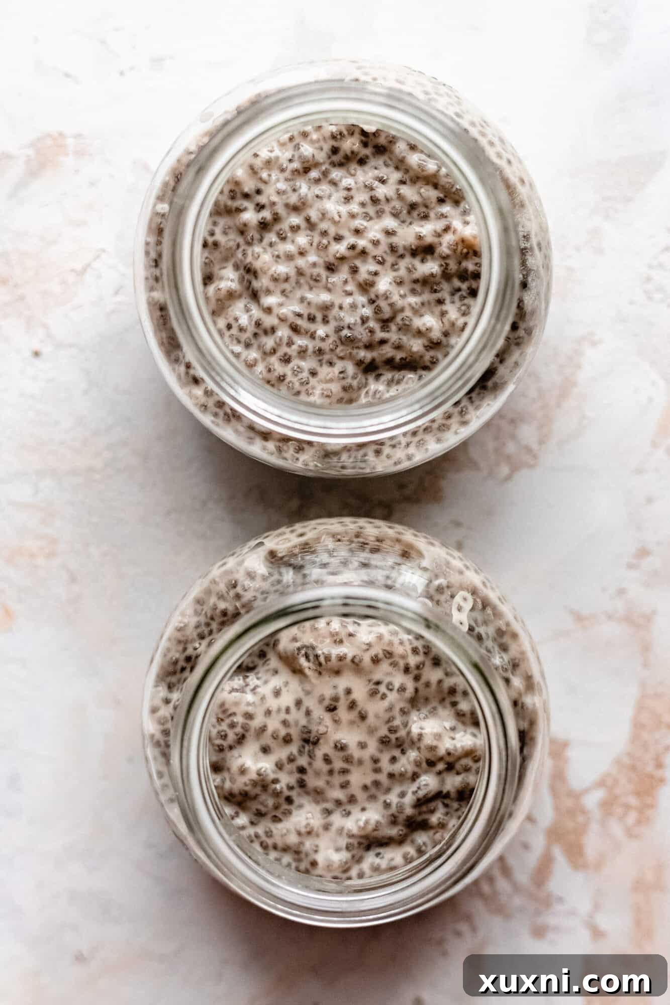 Dreamy Overnight Peanut Butter and Jelly Chia Pudding Vegan 6 chia pudding glasses