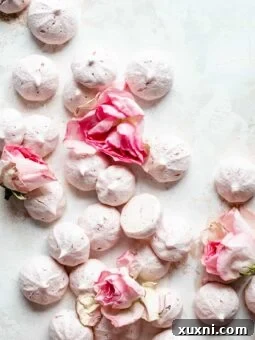 vegan meringue cookies with roses