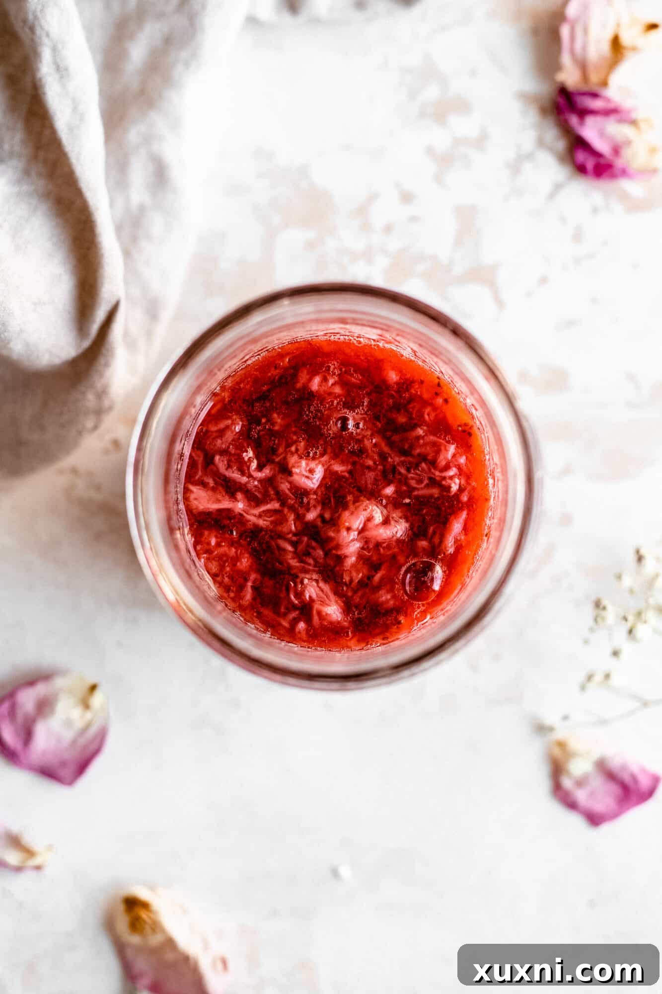 overhead of strawberry jam