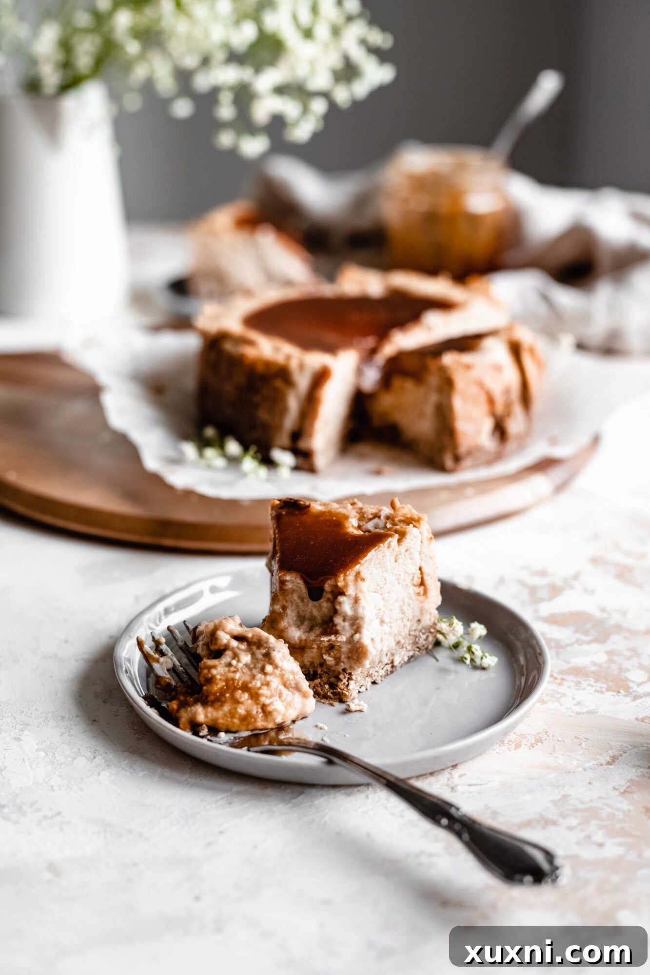 slice of vegan cheesecake 