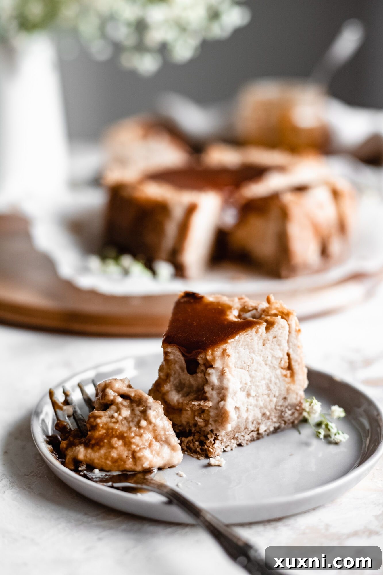 slice of vegan cheesecake 