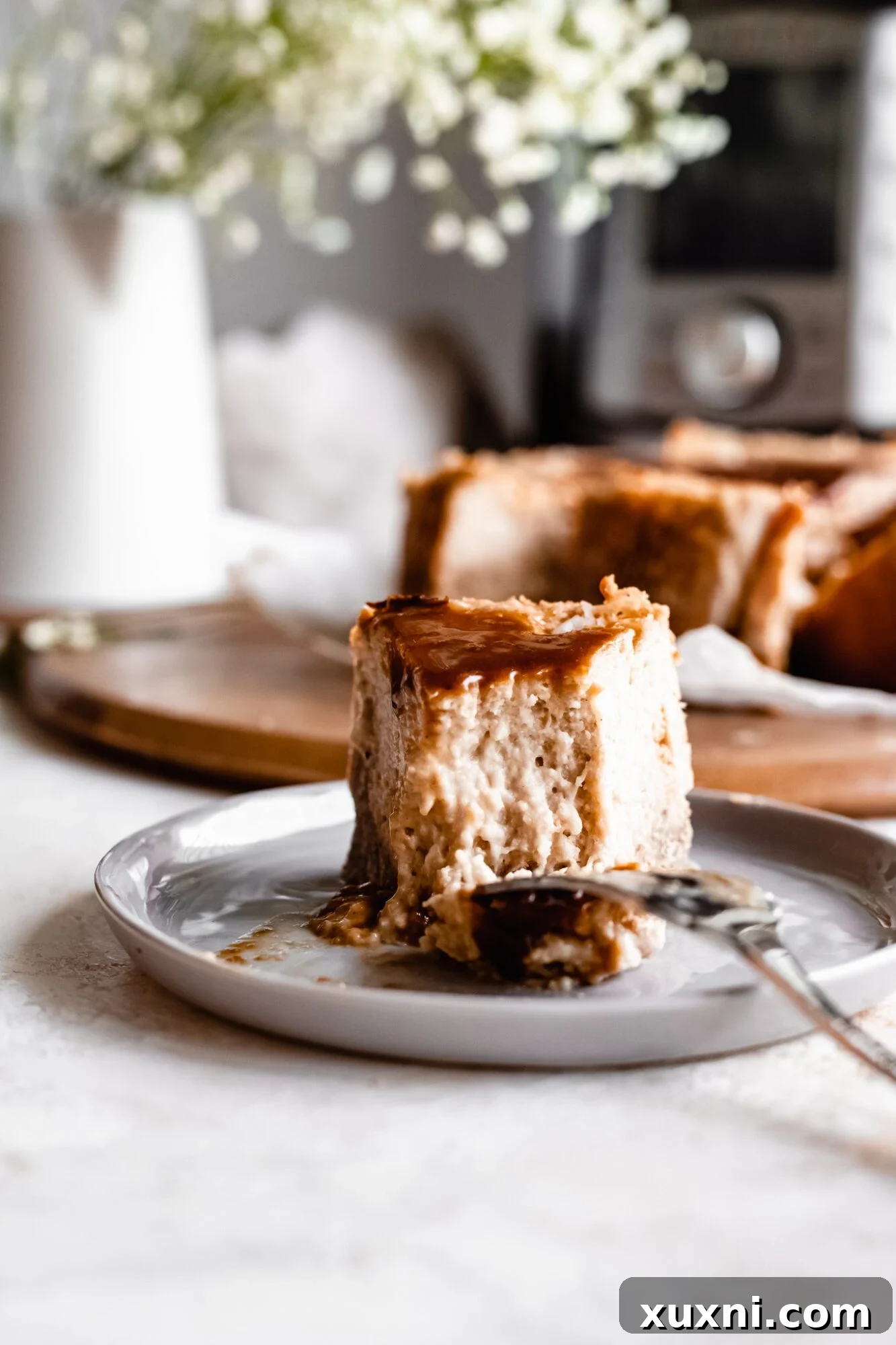 eaten slice of vegan cheesecake 