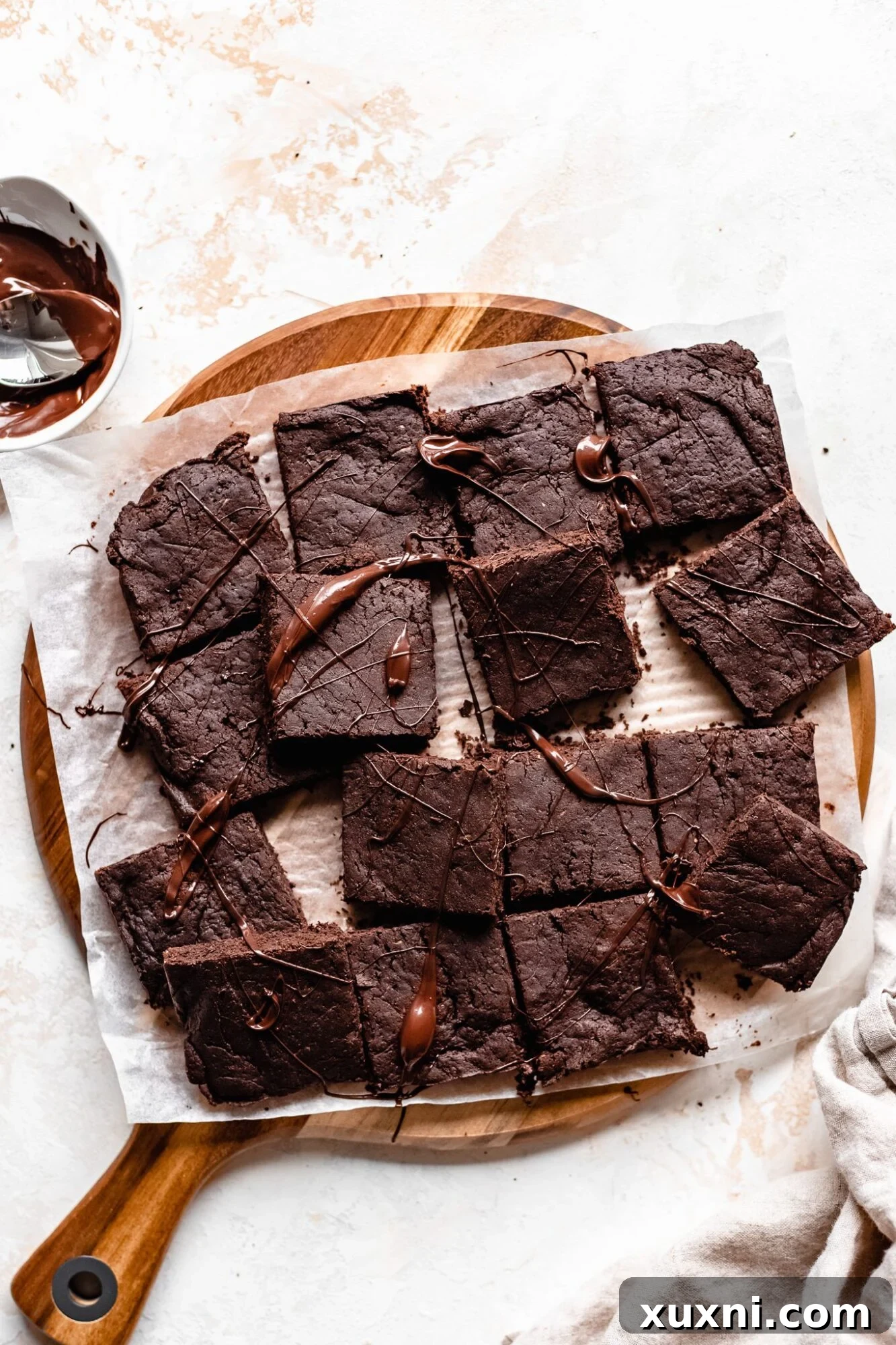 Decadent Paleo Vegan Zucchini Brownies 2 Sliced fudgy Paleo vegan zucchini brownies, showcasing their rich texture