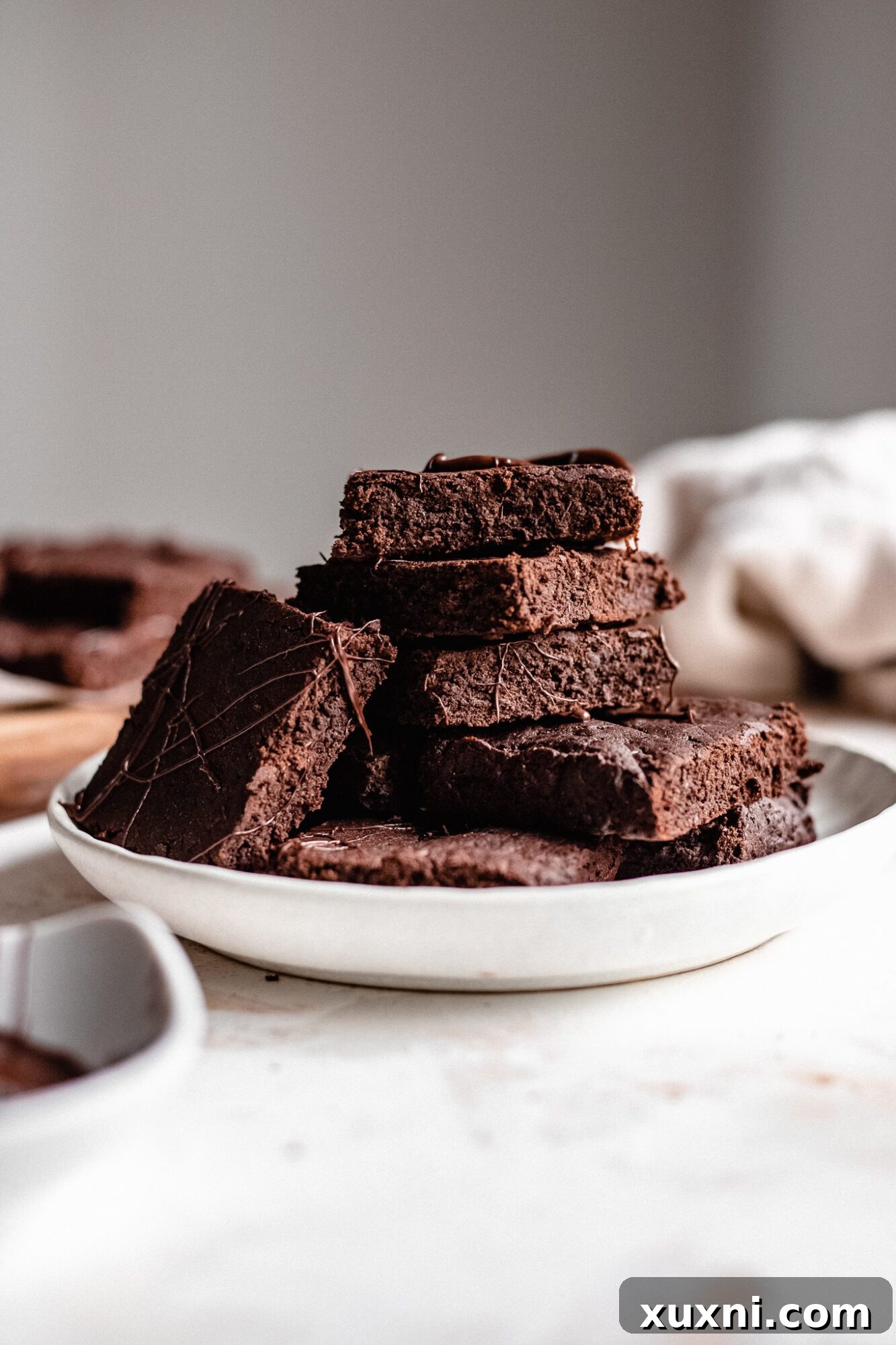 Decadent Paleo Vegan Zucchini Brownies 10 Stacked Paleo vegan zucchini brownies