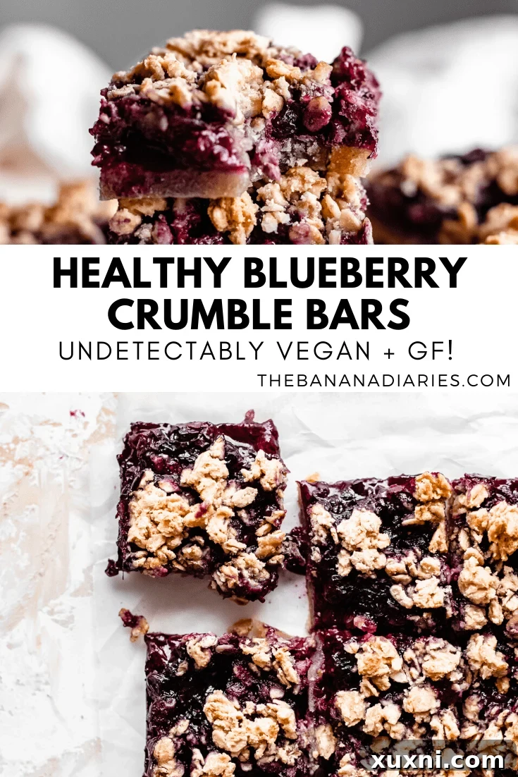 Another Pinterest image for blueberry crumble bars, highlighting their health benefits and delicious taste.