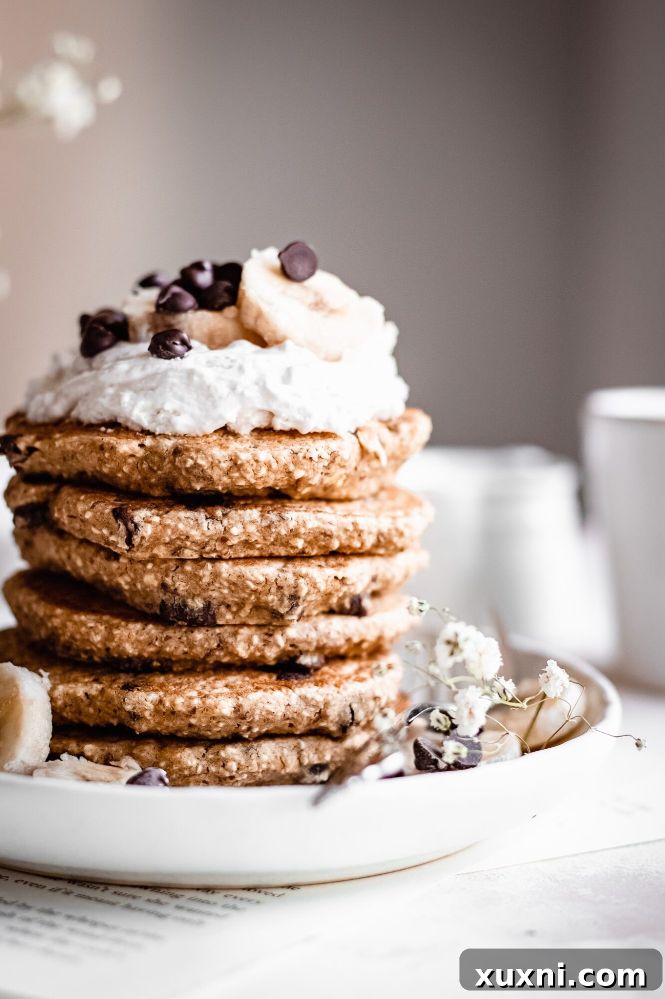 close up of toppings on pancakes