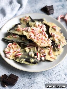 A healthy vegan and paleo peppermint bark made with homemade vegan white chocolate and dark chocolate! The easiest holiday treat everyone will love!