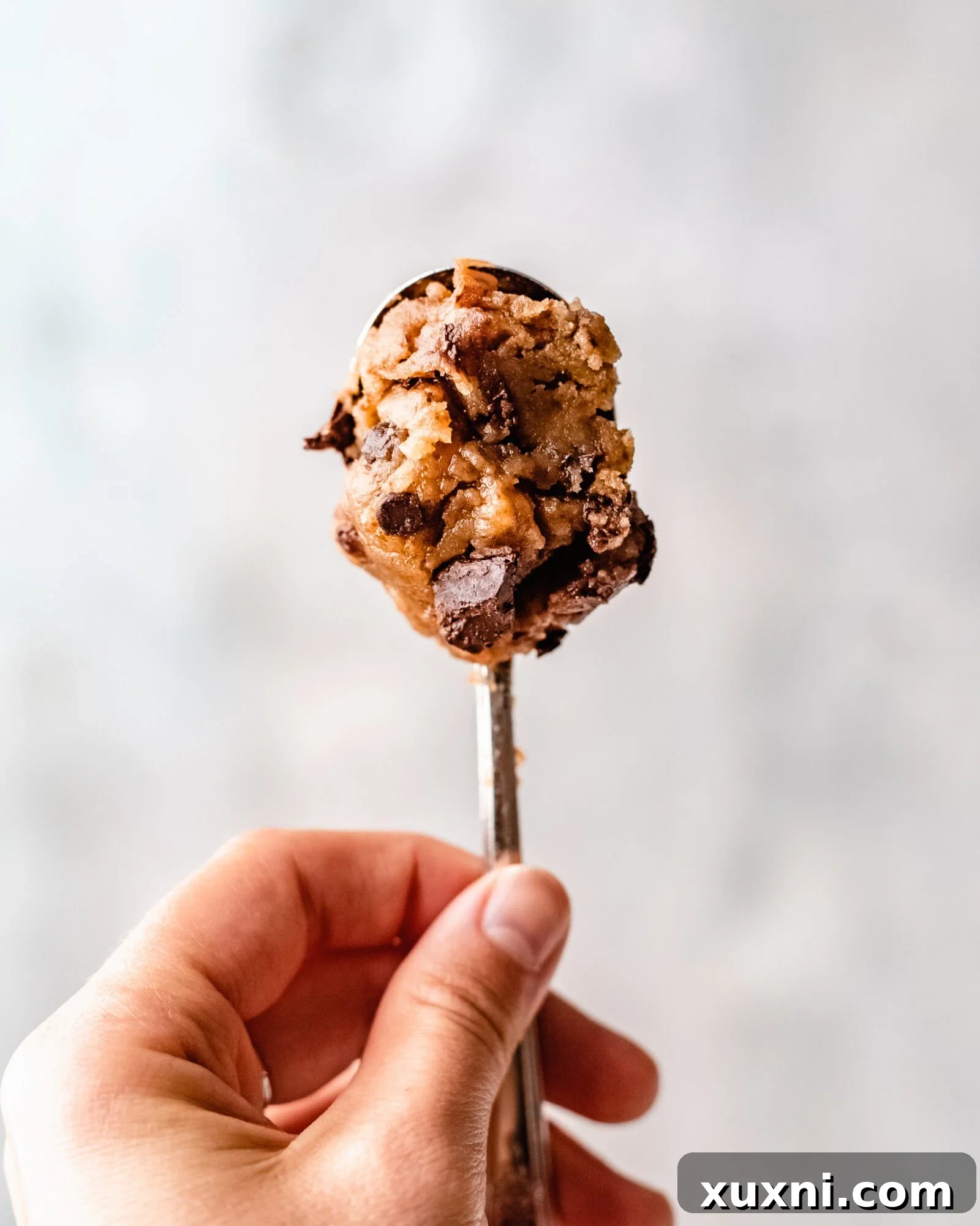 Easy Wholesome Gluten Free Edible Cookie Dough 3 spoon of cookie dough