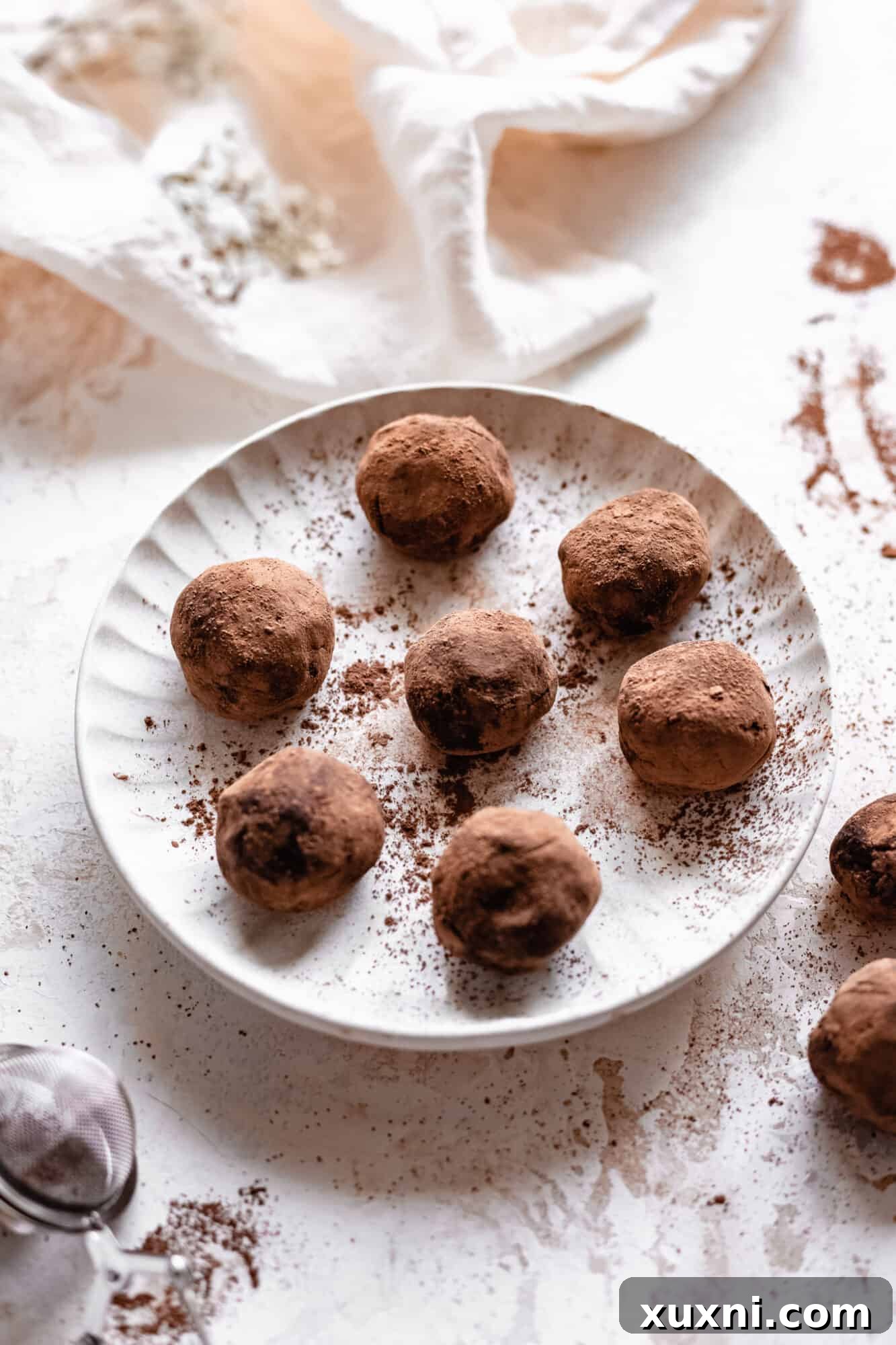 vegan chocolate truffles on plate