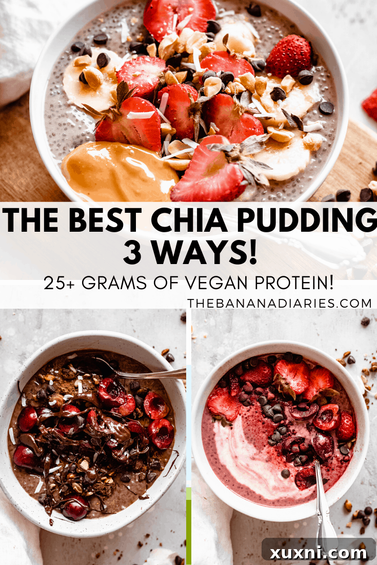 Pinterest optimized image for saving the chia pudding recipe
