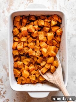 butternut squash roasted in casserole dish