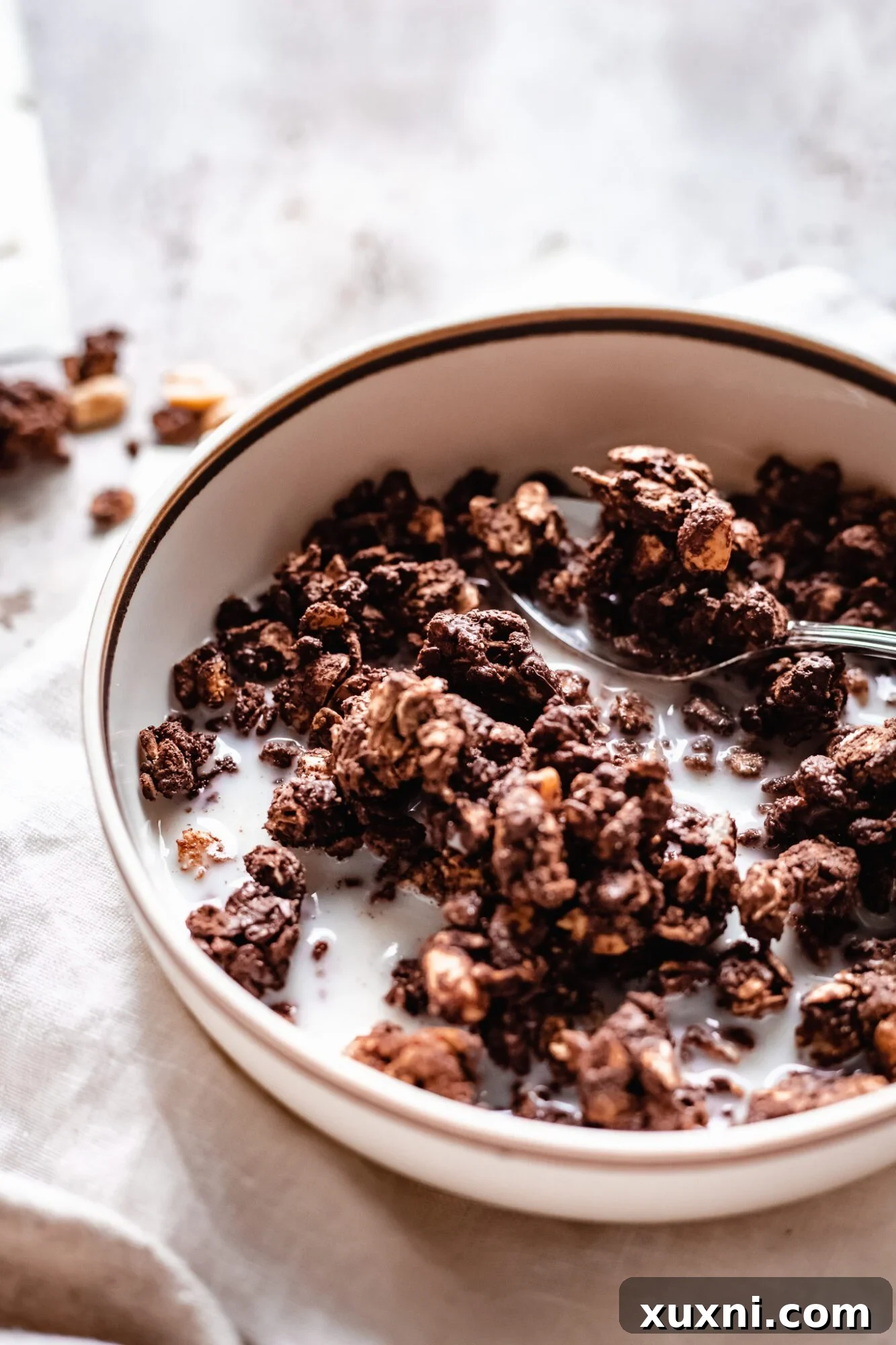 close up of granola clusters
