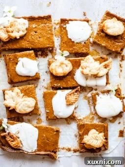 pumpkin pie bars sliced