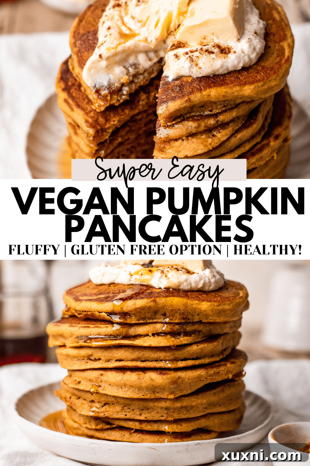 Best Easy Vegan Pumpkin Pancakes (Gluten Free option)