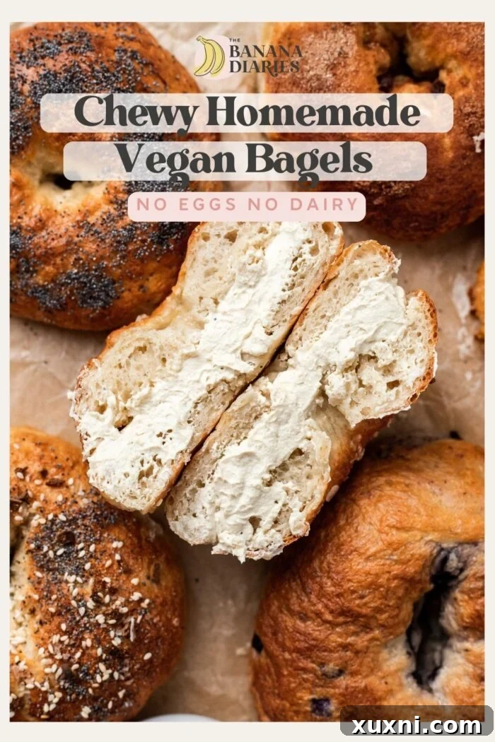 homemade vegan bagels pinterest pin