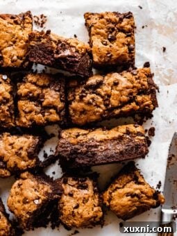 vegan brookie bars with Nutella