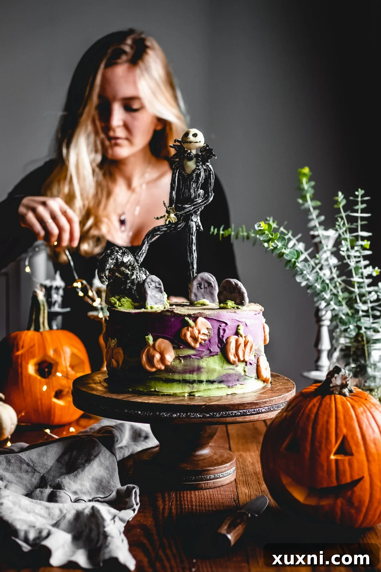 vegan jack skellington cake