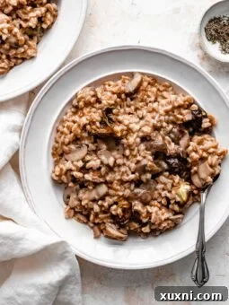 Instant Pot Creamy Vegan Mushroom Risotto (Dairy Free)