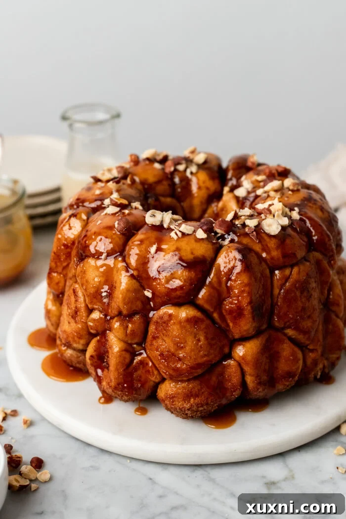 Irresistible Vegan Monkey Bread Gooey vegan monkey bread on a marble slab, ready to be enjoyed.