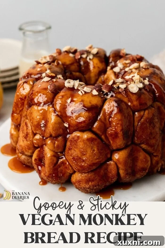 The Ultimate Easy Vegan Pull-Apart Bread 17 BEST Ever Easy Vegan Monkey Bread Recipe Pinterest pin graphic.