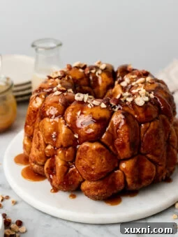 vegan monkey bread on a marble slab