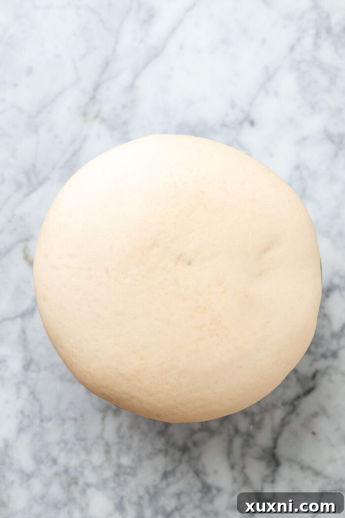 The Ultimate Easy Vegan Pull-Apart Bread 4 Dough after proofing, showing its doubled size and airy texture.