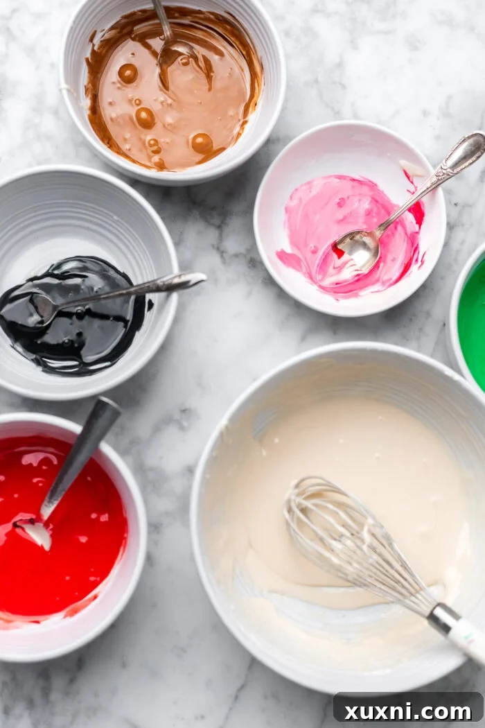 Smooth, white vegan royal icing in a bowl, ready to be colored and used for decorating.