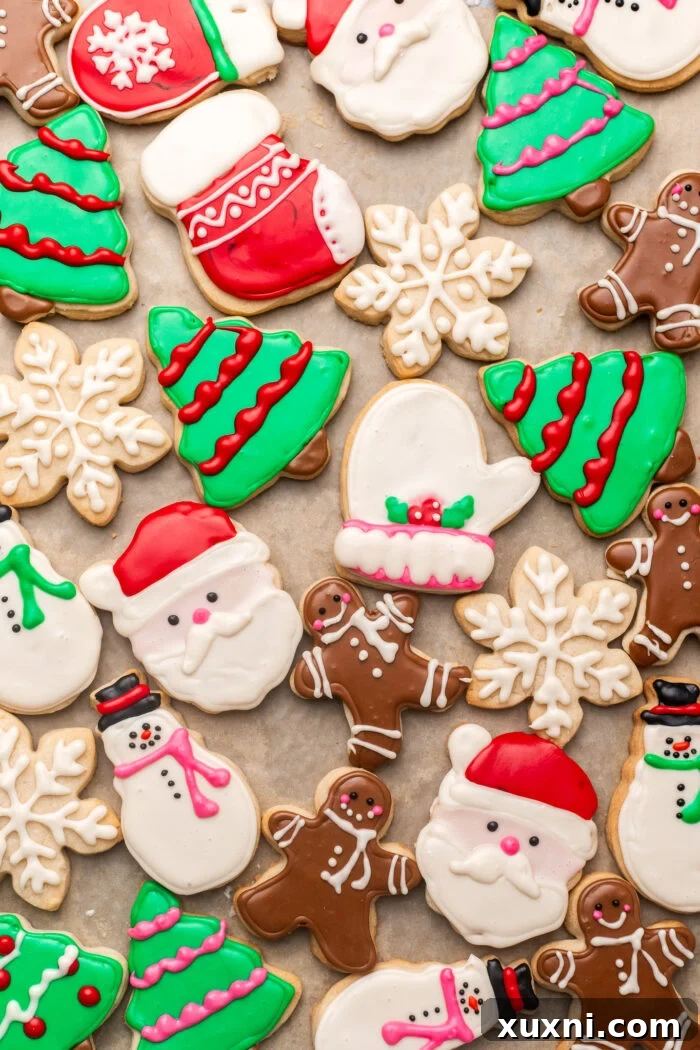 Beautifully iced vegan sugar cookies showcasing the perfect royal icing