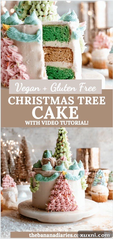 Pin for The Ultimate Vegan Christmas Tree Cake