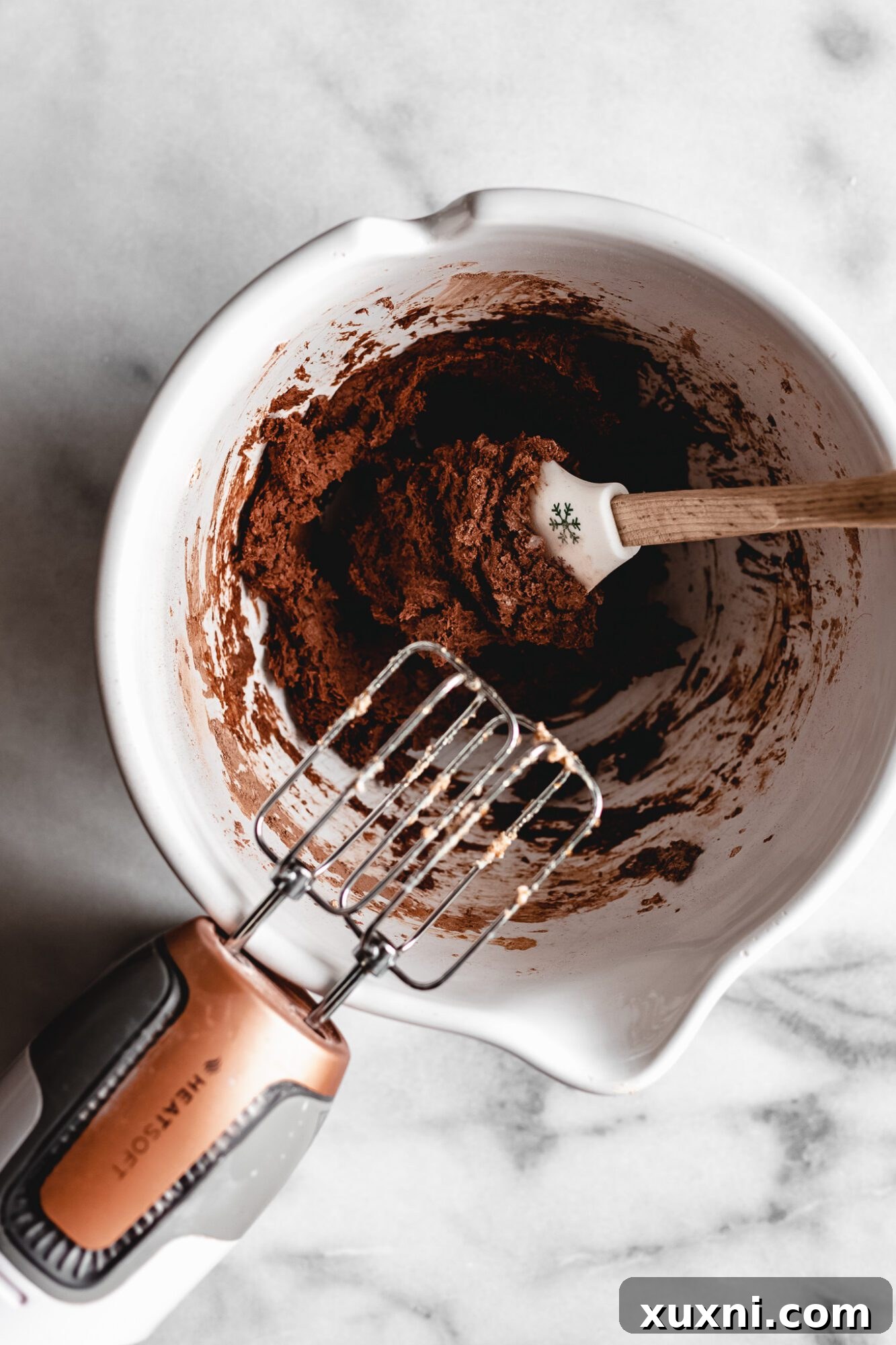 Close-up of freshly mixed vegan cookie dough