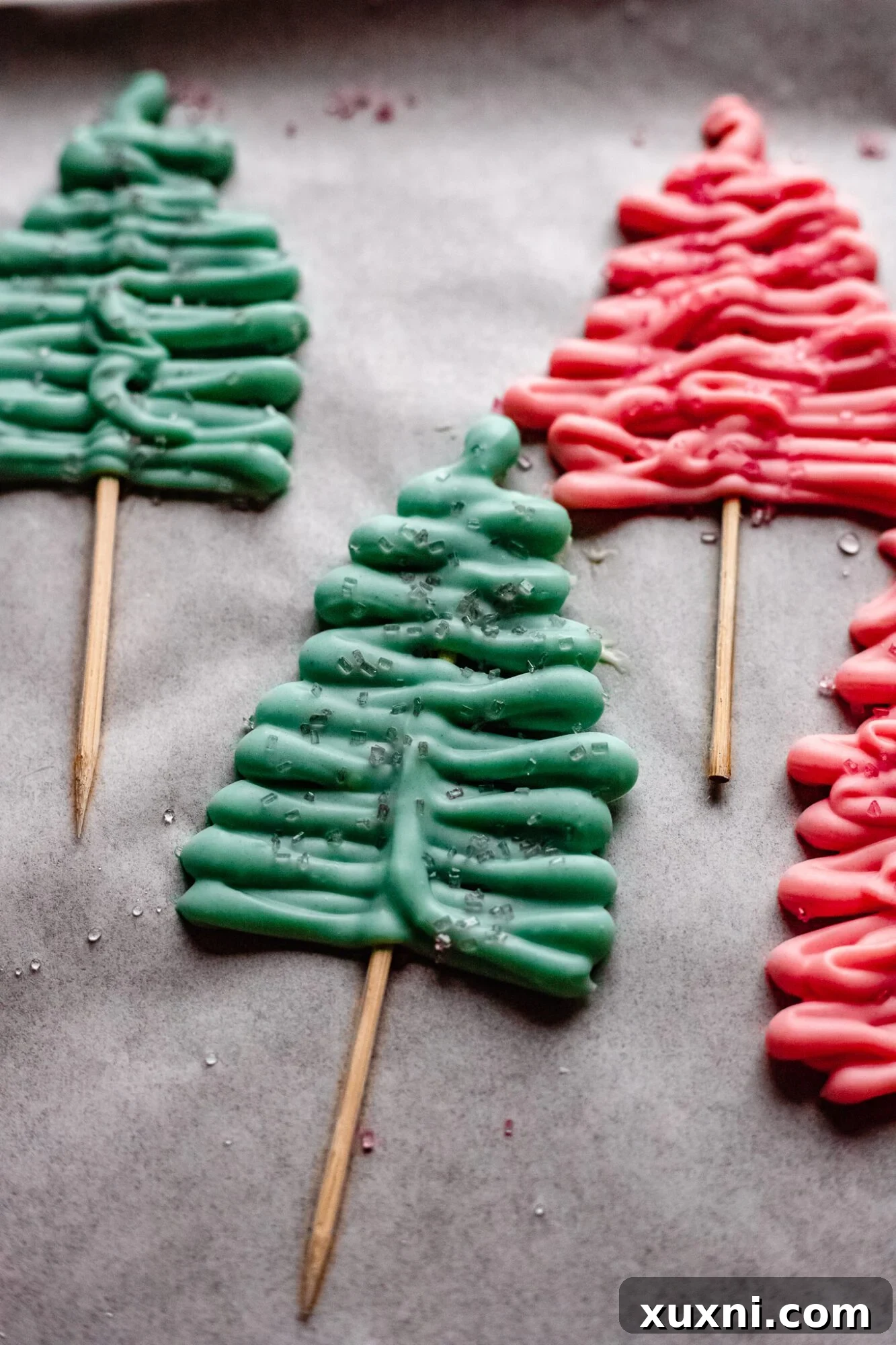 vegan white chocolate christmas tree toppers