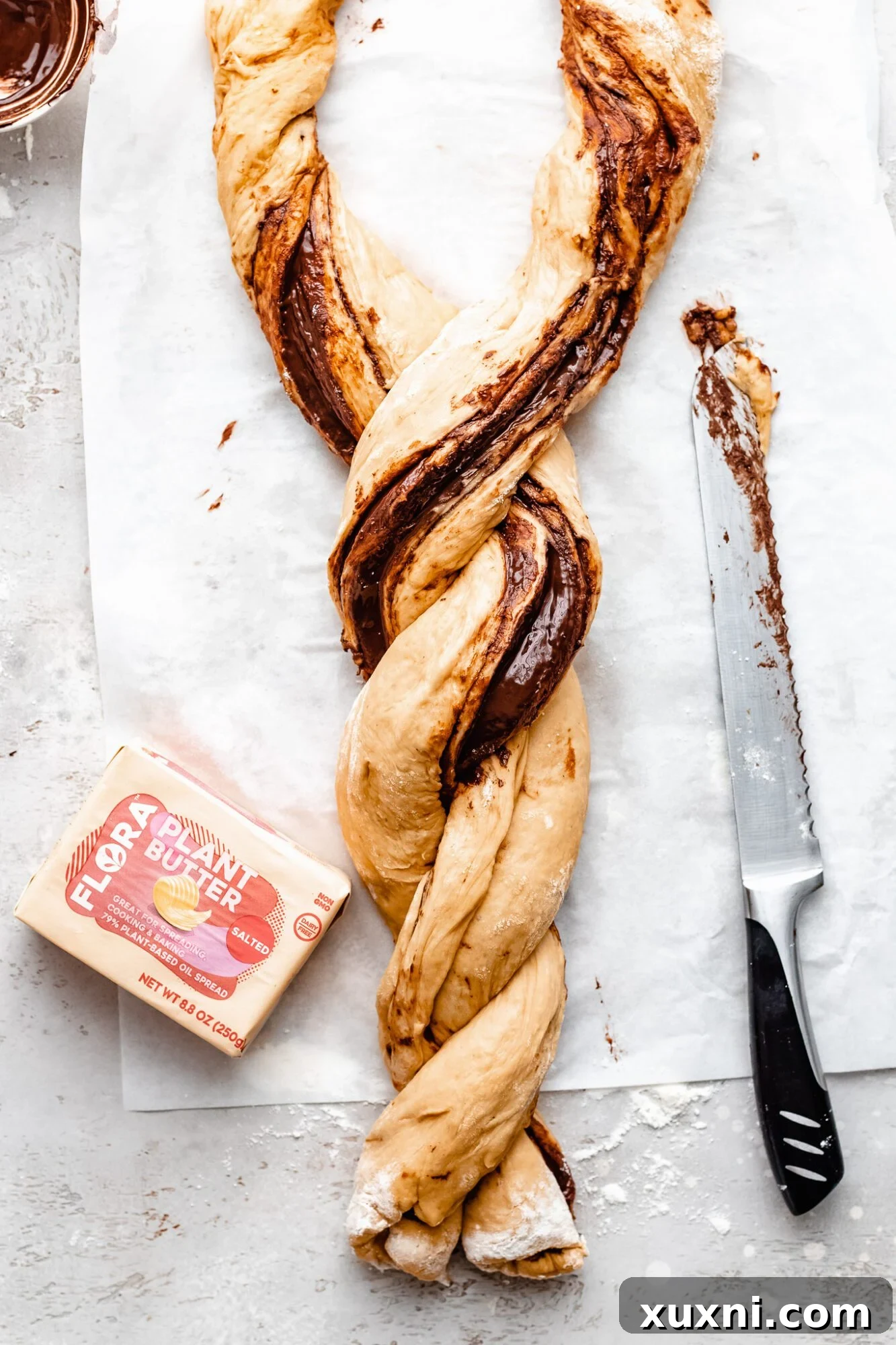 Beautifully braided sweet dough