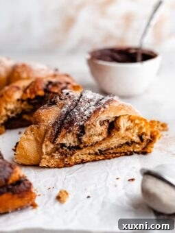 sliced chocolate hazelnut bread