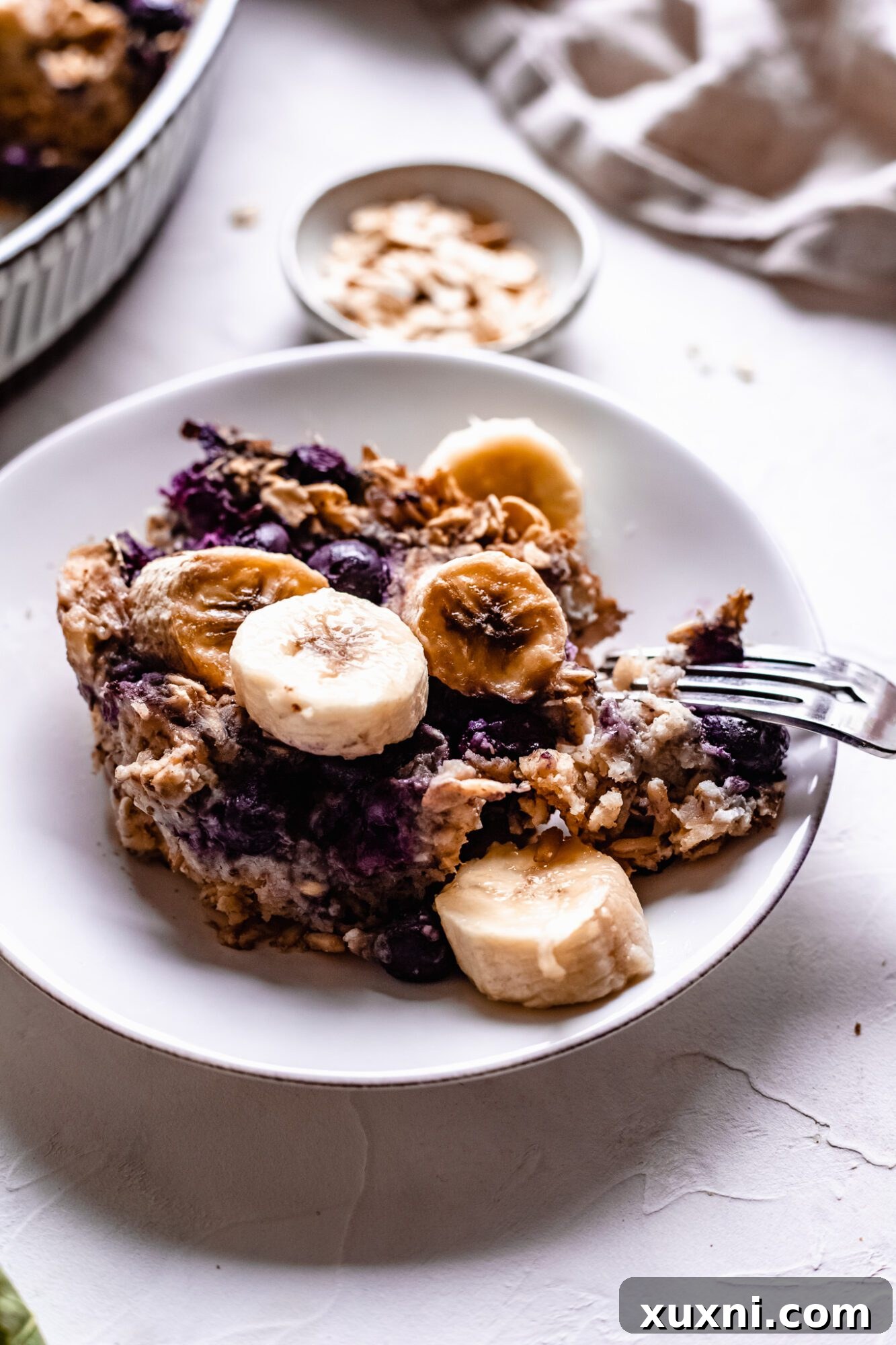 plate of vegan baked oatmeal