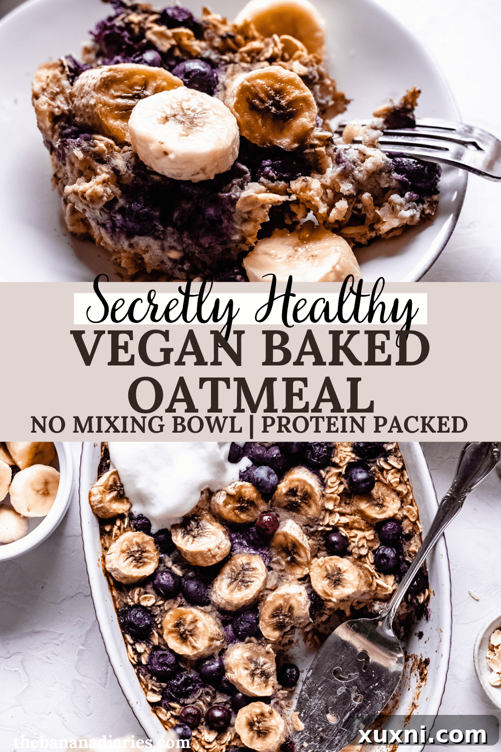 Secretly Healthy Vegan Baked Oatmeal (No Mixing Bowl!)