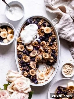 baked oatmeal with blueberries