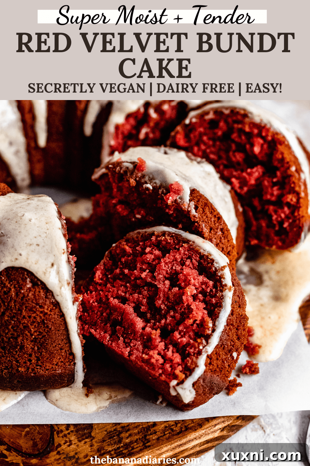 Super Moist Red Velvet Bundt Cake (Vegan!)