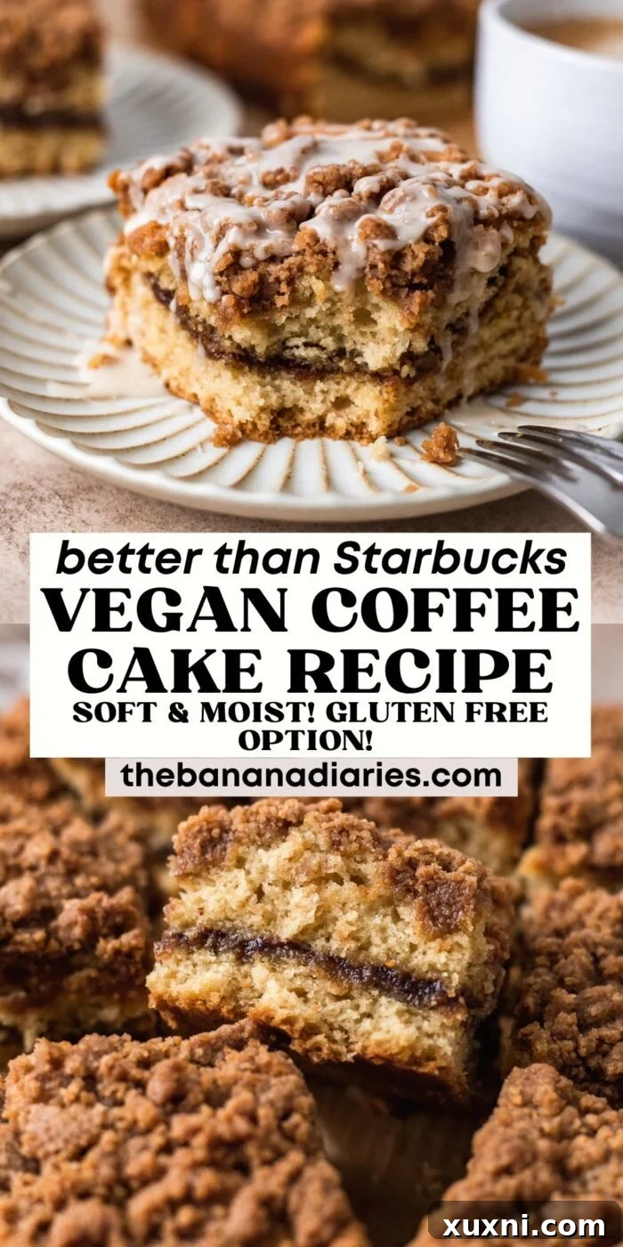 pinterest pin image for vegan coffee cake