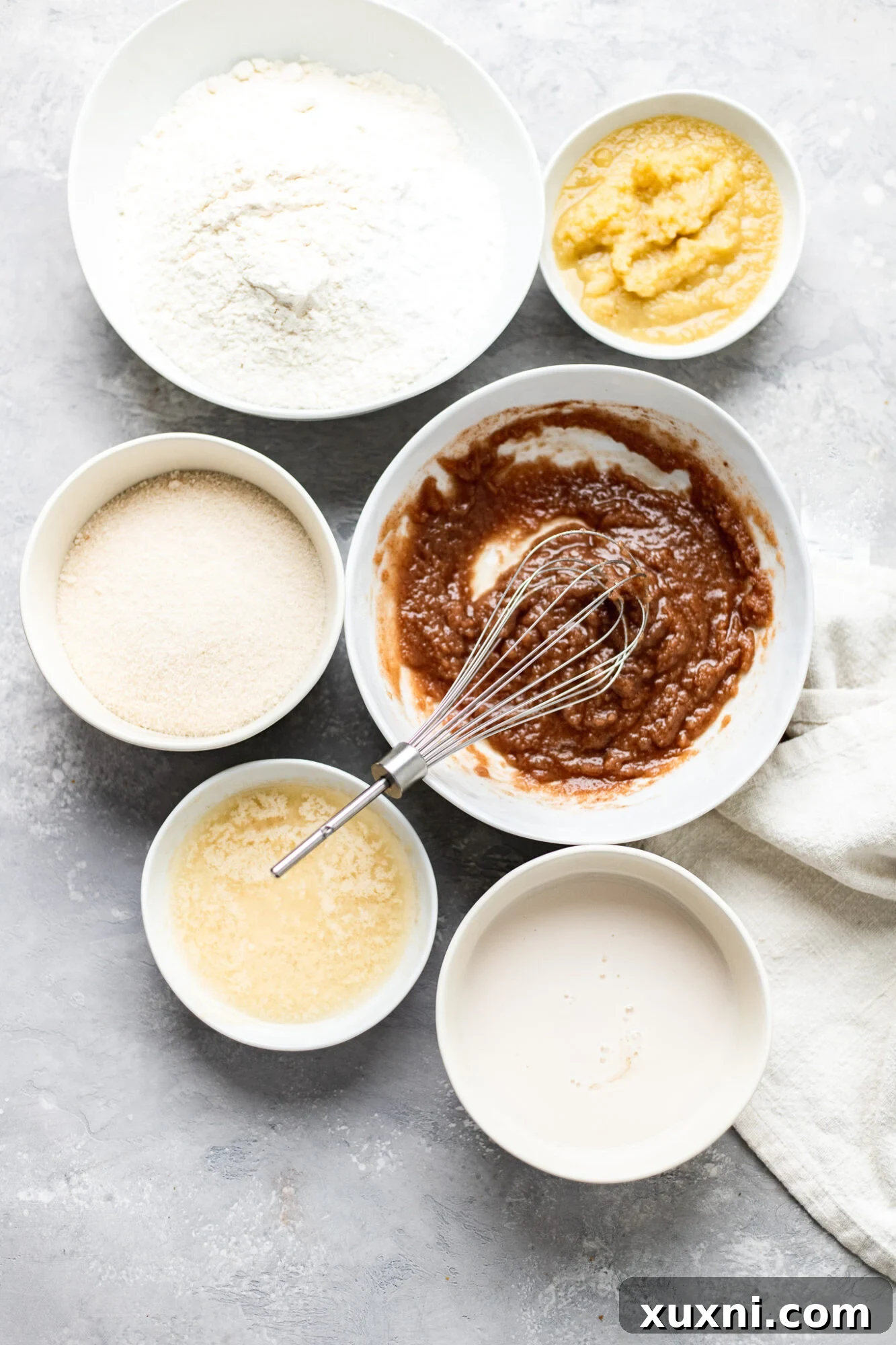 ingredients laid out for vegan coffee cake preparation