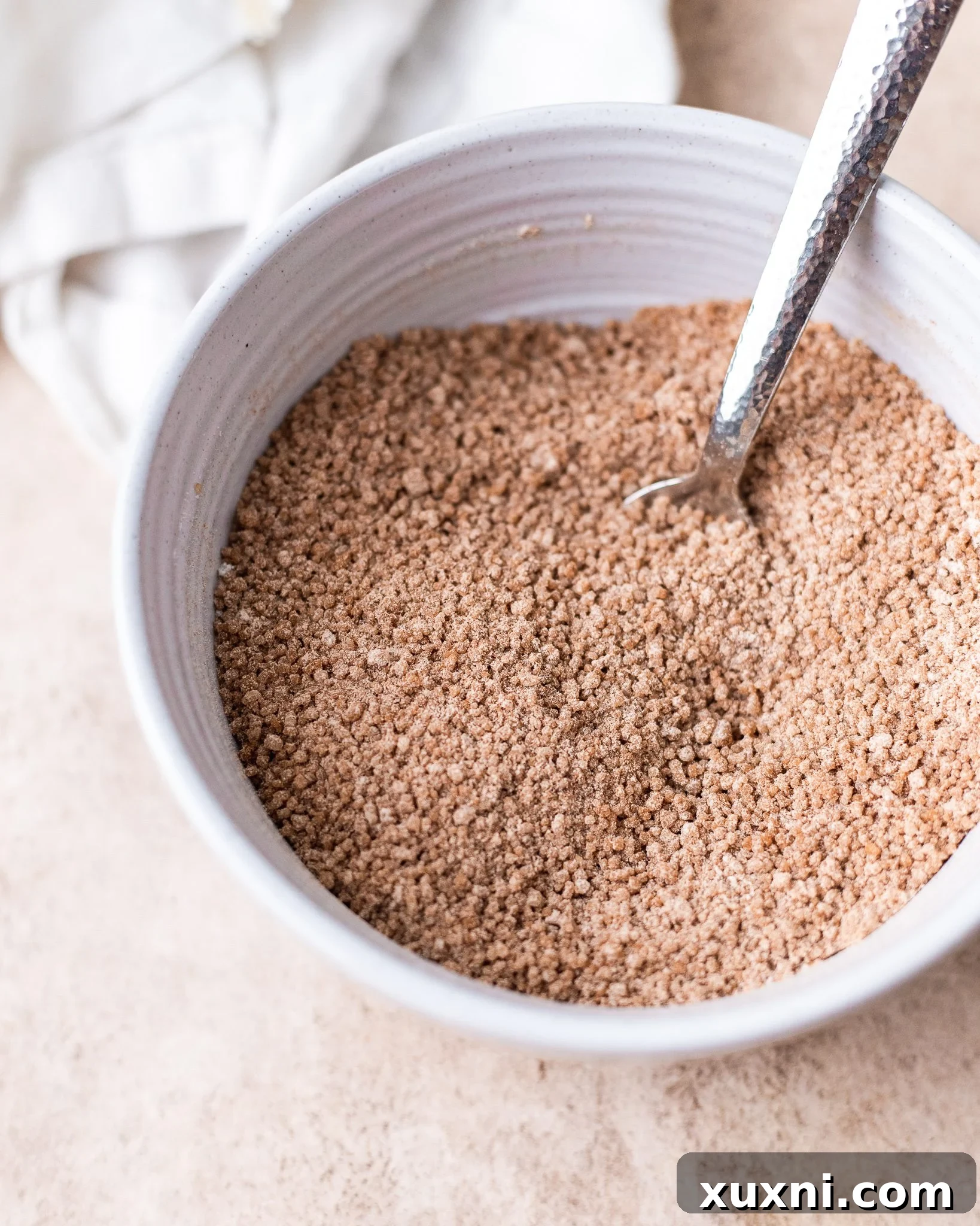 close-up of cinnamon sugar filling ingredients