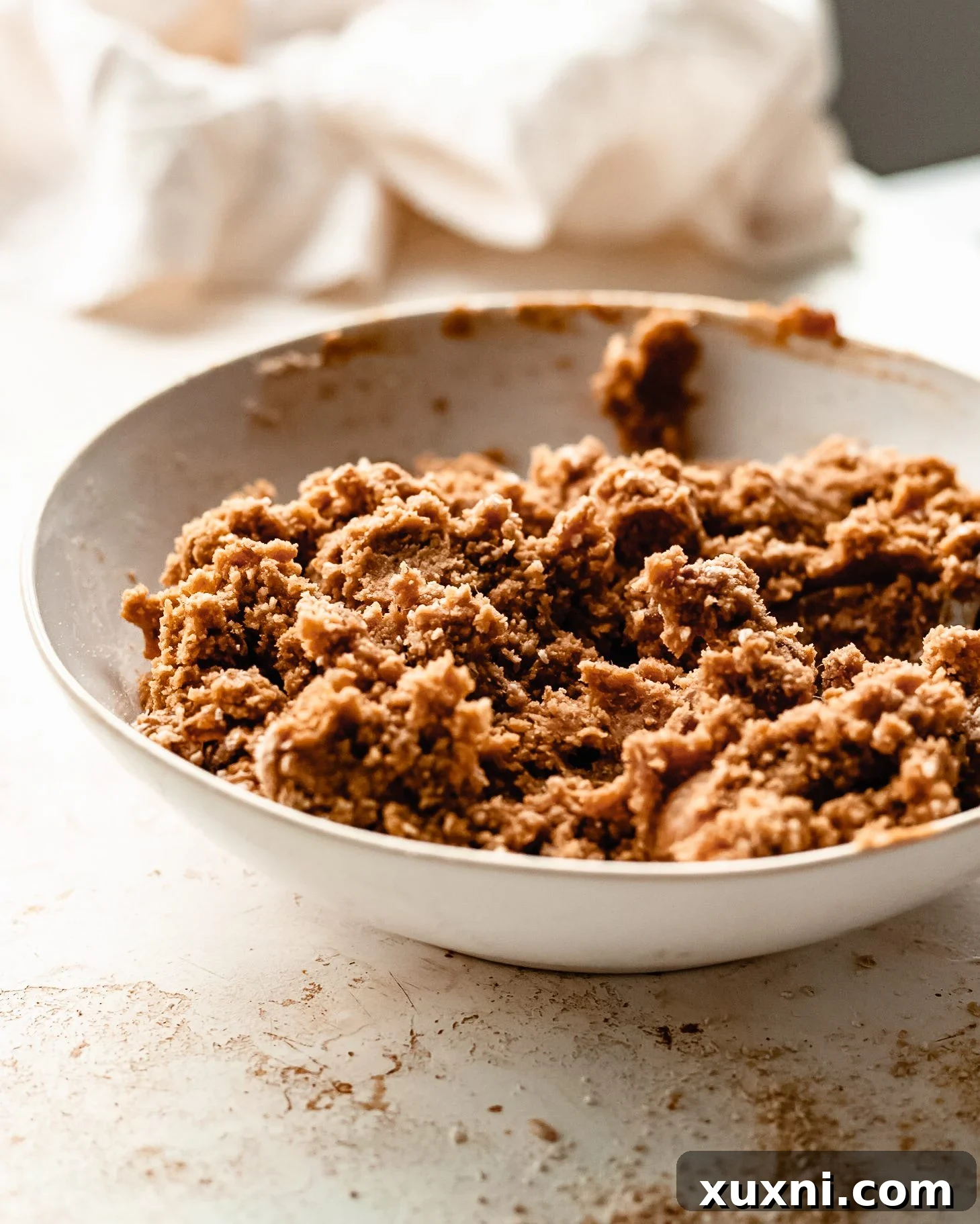peanut butter dough in bowl