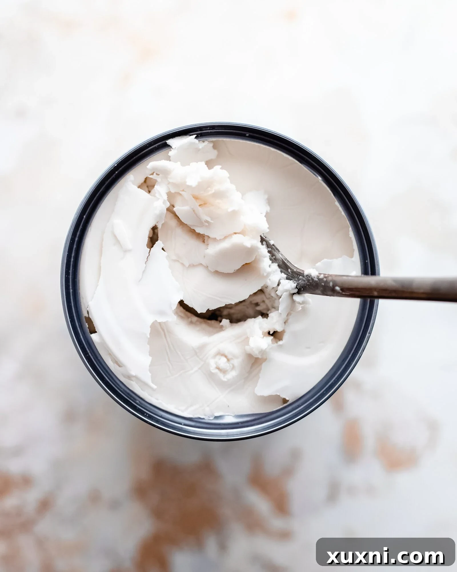 close up of a coconut cream can