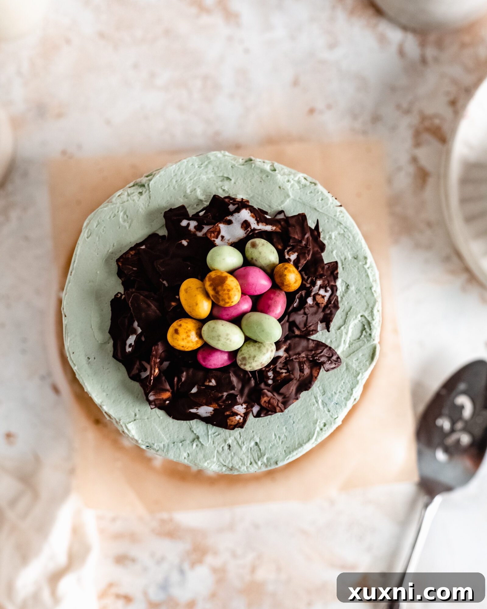 vegan easter egg cake nest