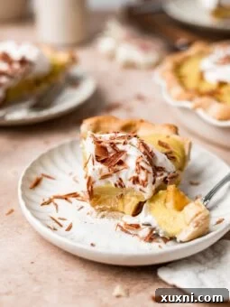 slice of vegan banana cream pie