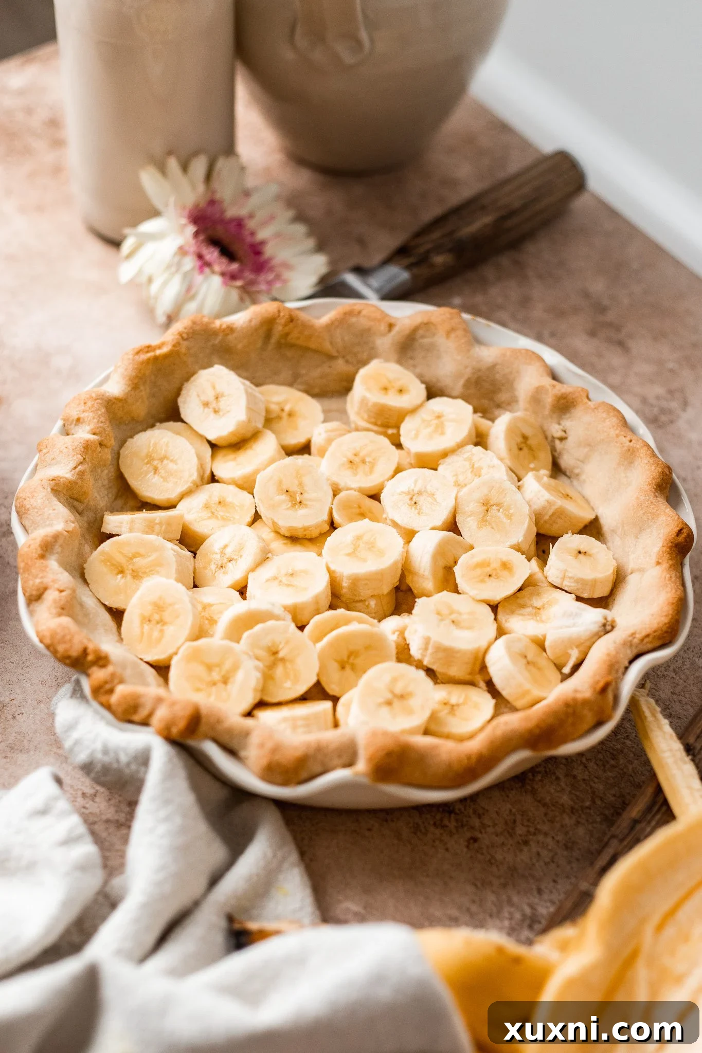 how to make vegan banana cream pie