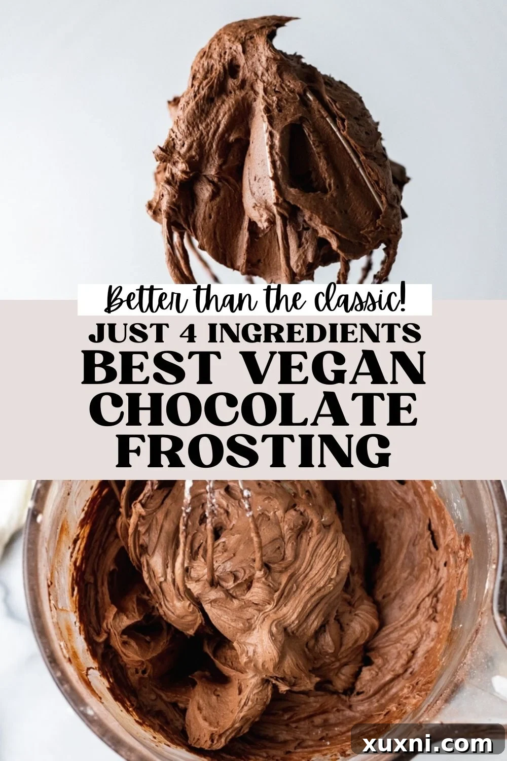 Effortless 4-Ingredient Vegan Chocolate Frosting 7 vegan chocolate frosting Pinterest pin