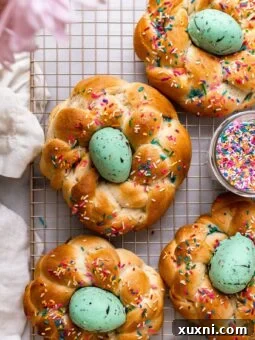 Italian Easter bread on cooling rack