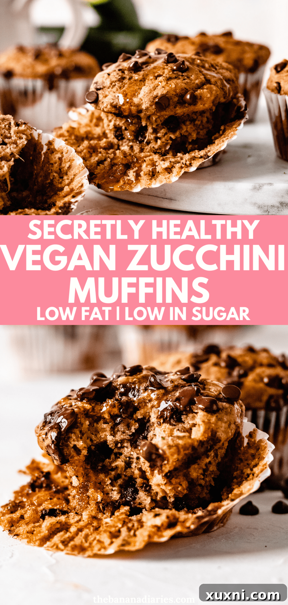 Best Ever Healthy Vegan Zucchini Muffins (Low Fat, Low Sugar!) - a perfect pin for your recipe board!