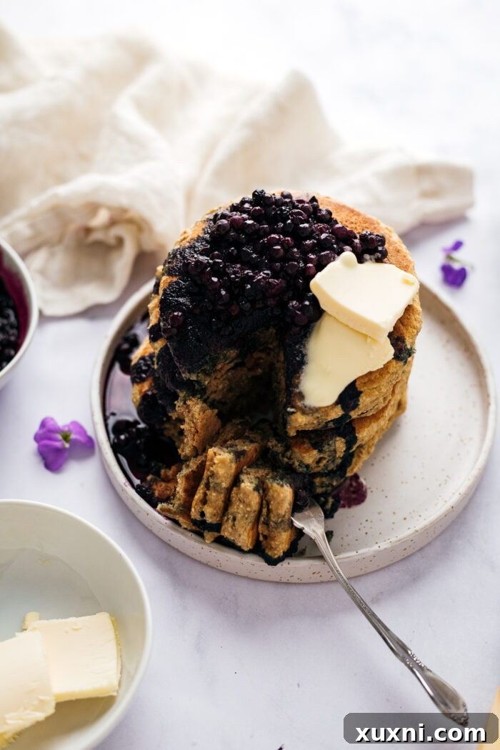 sliced vegan oatmeal pancakes