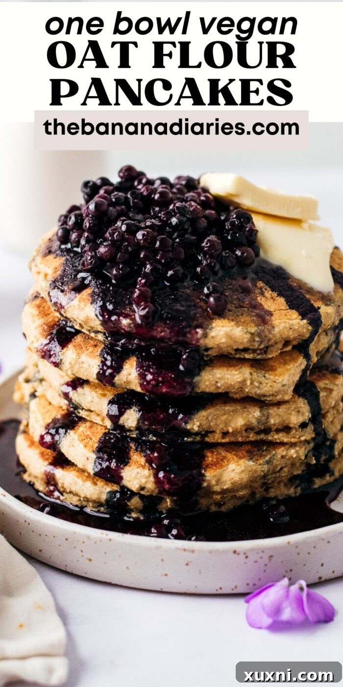 oat flour pancakes Pinterest pin